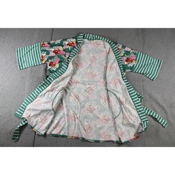 New Pact Organic Womens Medium Large Staycation Kimono Floral Print Robe - Picture 3 of 6